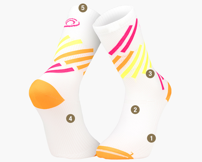 Light RUN high Miami socks Orange/Yellow